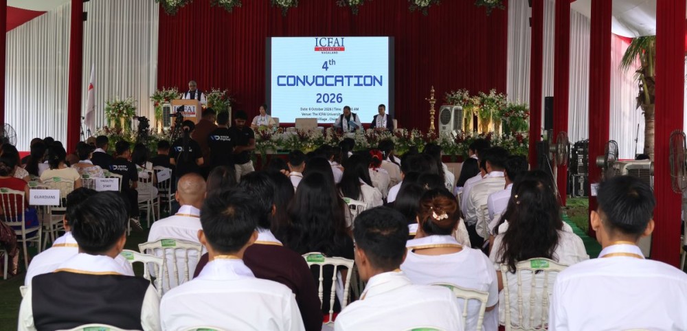 Attendees during the fourth convocation of ICFAI University Nagaland held at the university campus in Sovima on October 6. (Photo Courtesy:  IUN)